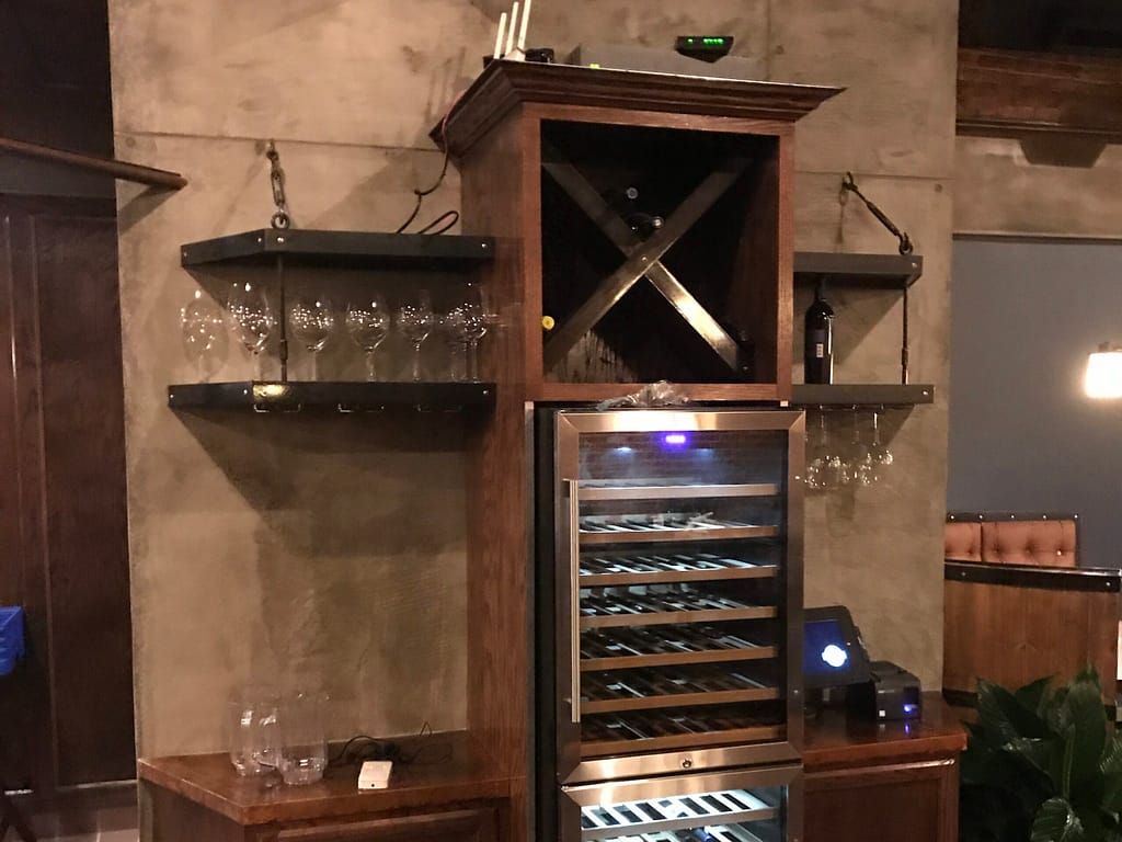 wine cabinet at restaurant