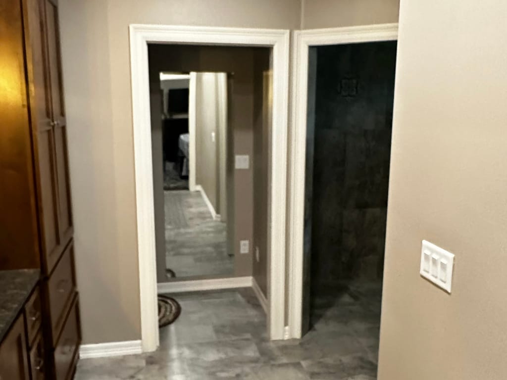 Master bath with water closet and shower after remodel