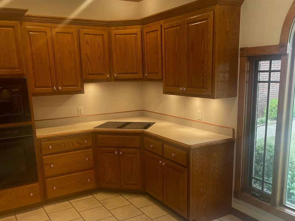 Kitchen with large window before remodel