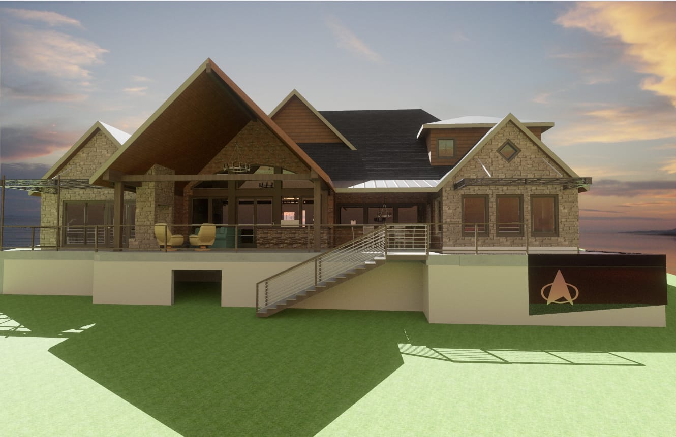 Modern house with scenic sunset view