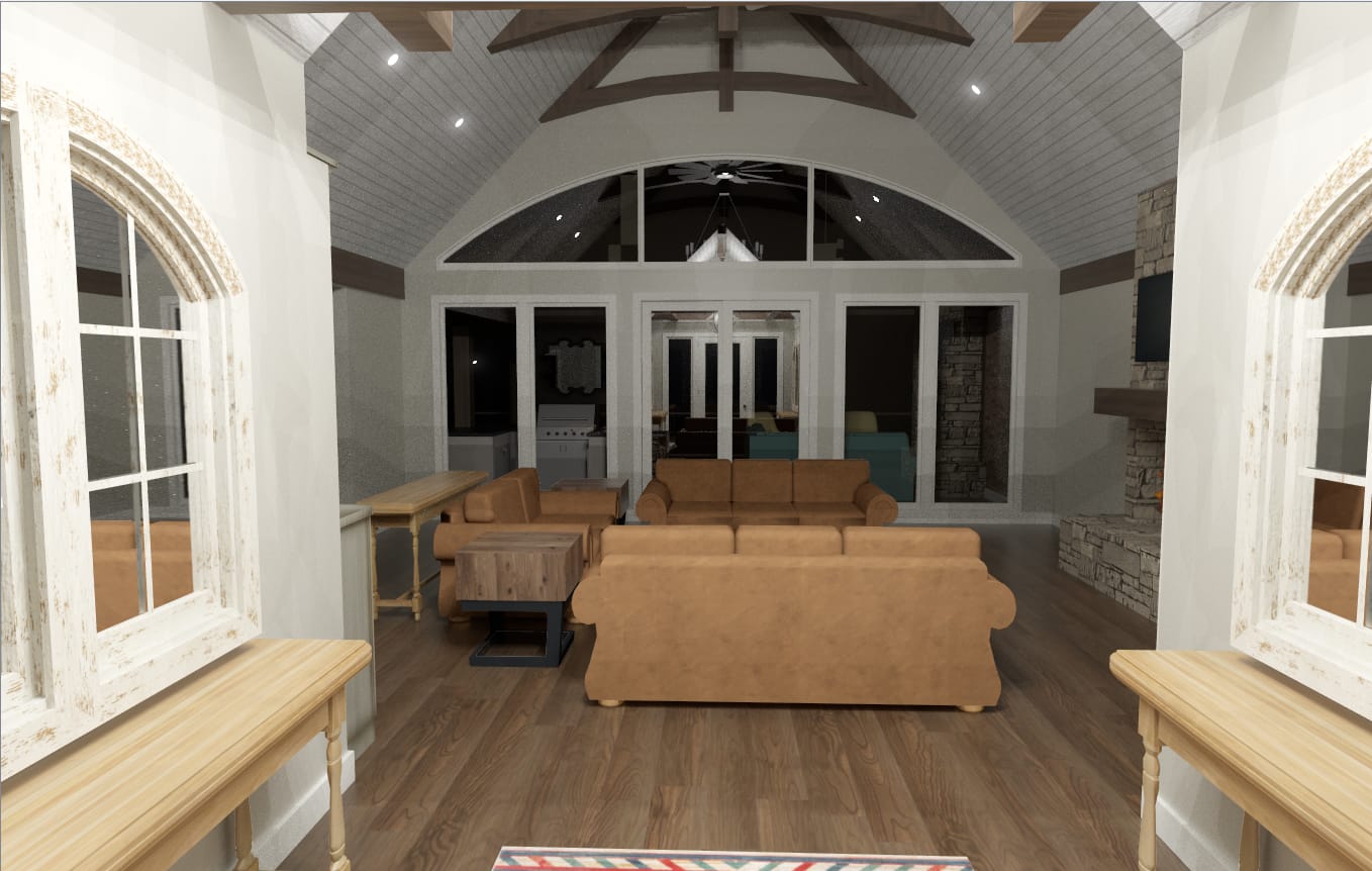 spacious living room with large windows